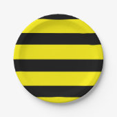 Assiettes En Carton Bande jaune et noire (Devant)