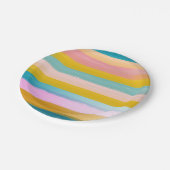 Assiettes En Carton Bandes Abstraites d'aquarelle simple en rose (Angle)