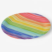 Assiettes En Carton Bandes arc-en-ciel inondées (Angle)