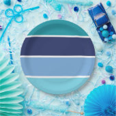 Assiettes En Carton Bandes bleues (Fête)