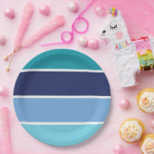 Assiettes En Carton Bandes bleues (Fête)