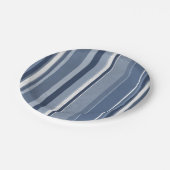 Assiettes En Carton Bandes Bleues et blanches (Angle)