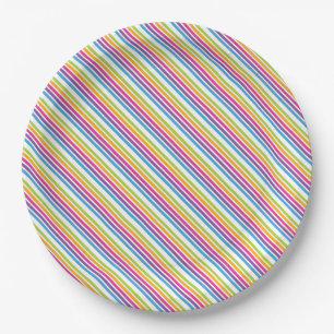 Assiettes En Carton Bandes de bonbons