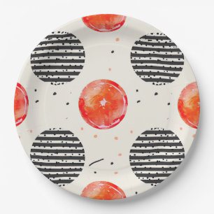 Assiettes En Carton Bandes de tranches de citrus gras (10)