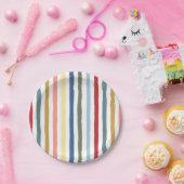 Assiettes En Carton Bandes dessinées à la main dans des couleurs moder (Fête)