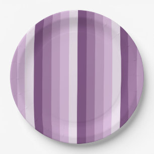 Assiettes En Carton Bandes d'ombre prune violette