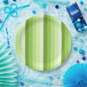 Assiettes En Carton Bandes d'ombre vert citron (Fête)