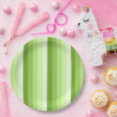 Assiettes En Carton Bandes d'ombre vert citron (Fête)