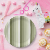 Assiettes En Carton Bandes d'ombre vert olive (Fête)