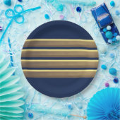 Assiettes En Carton Bandes d'or du capitaine (Fête)