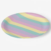 Assiettes En Carton Bandes Inégales Pink, Jaune, Violet & Vert (Angle)