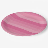 Assiettes En Carton Bandes inégales - Rose (Angle)