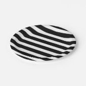 Assiettes En Carton Bandes noires et blanches Fête chic rayée (Angle)