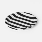 Assiettes En Carton Bandes noires et blanches. Moderne simple rayé (Angle)