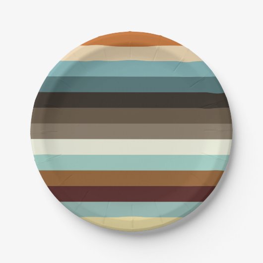 Assiettes En Carton Bandes rétro (Devant)