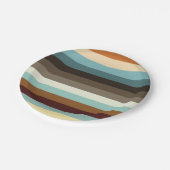 Assiettes En Carton Bandes rétro (Angle)