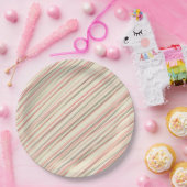 Assiettes En Carton Bandes roses (Fête)