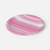 Assiettes En Carton Bandes roses (Angle)