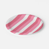 Assiettes En Carton Bandes roses (Angle)