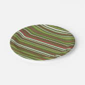 Assiettes En Carton Bandes rouge, verte et blanche (Angle)