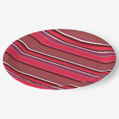 Assiettes En Carton Bandes rouges (Angle)