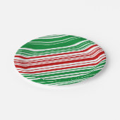 Assiettes En Carton Bandes rouges et vertes (Angle)