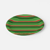 Assiettes En Carton Bandes rouges et vertes (Angle)