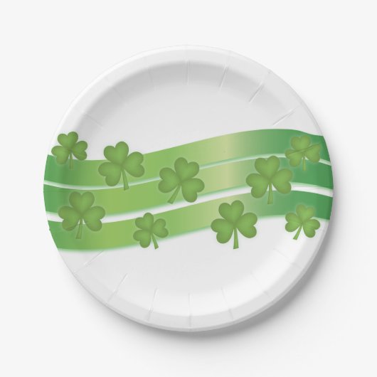 Assiettes En Carton Bandes shamrocks (Devant)
