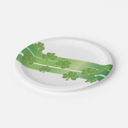 Assiettes En Carton Bandes shamrocks (Angle)