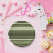 Assiettes En Carton Bandes vert olive (Fête)