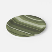 Assiettes En Carton Bandes vert olive (Angle)
