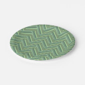 Assiettes En Carton Bandes vert olive double tissage (Angle)