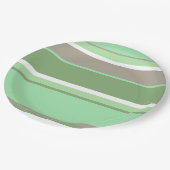 Assiettes En Carton Bandes vert pâle (Angle)