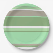 Assiettes En Carton Bandes vert pâle (Devant)