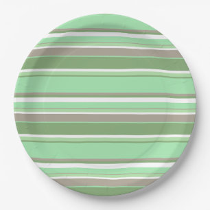 Assiettes En Carton Bandes vert pâle