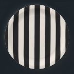 Assiettes En Carton Bandes Verticales Noir Et Crème Blanc Gratté<br><div class="desc">Bandes verticales - motif rayé noir et crème blanc.</div>