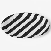 Assiettes En Carton Bandes Verticales Noires Et Blanches (Angle)