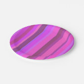 Assiettes En Carton Bandes verticales roses (Angle)