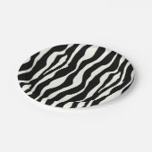 Assiettes En Carton Bandes zébrées - Noir et Blanc (Angle)