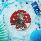 Assiettes En Carton Bandit's Love - Valentine - Chat / Plaques de chat (Fête)