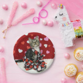 Assiettes En Carton Bandit's Love - Valentine - Chat / Plaques de chat (Fête)