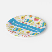 Assiettes En Carton Bannière de bleu de partie d'anniversaire de (Angle)