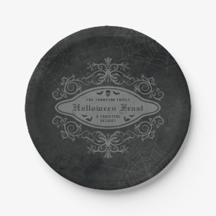 Assiettes En Carton Bannière macabre décorative gothique pour fête d'H