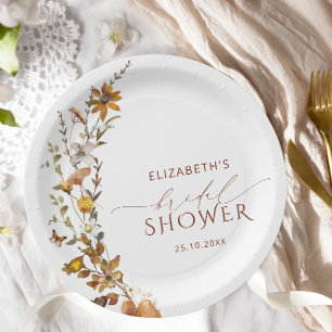 Assiettes En Carton Baño de mariage floral bohème rustique