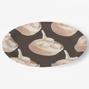 Assiettes En Carton Bao Buns à vapeur avec thé