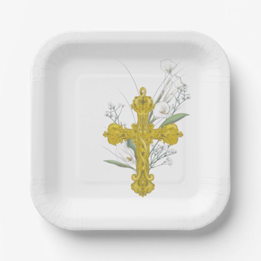 Assiettes En Carton Baptême (Recto)