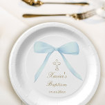 Assiettes En Carton Baptême bleu pastel<br><div class="desc">Plaques de papier de baptême</div>