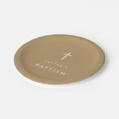 Assiettes En Carton Baptême de l'or chic (Angle)