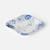 Assiettes En Carton Baptême des fleurs bleues (Angulaire)
