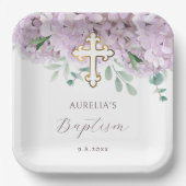 Assiettes En Carton Baptême d'Hydrangée (Recto)